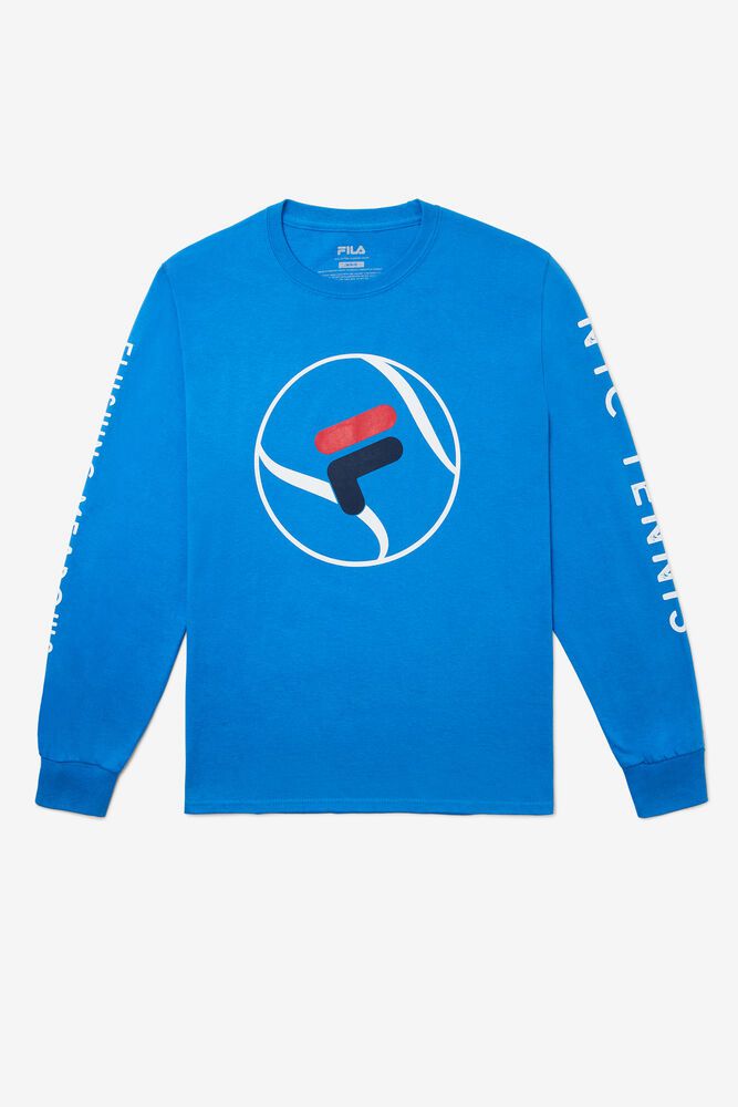 Fila Nyc Long Sleeve Tennis T-Shirt Blue - Mens - 67954EDHW